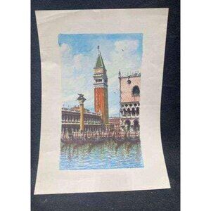 Carlo Salvini “View of Venice” Watercolor Print 19.5″×13.5″ Unframed Art Gallery